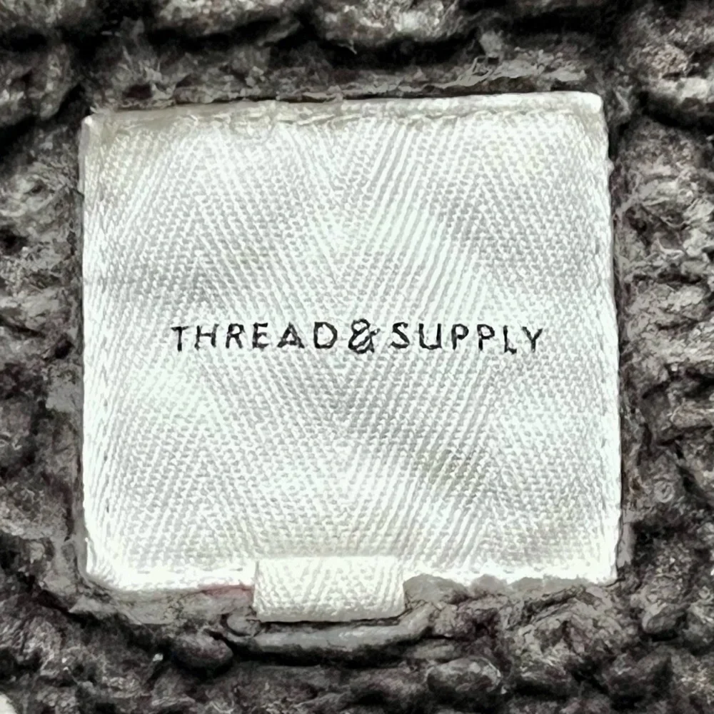 Thread & Supply Sherpa Hoodie Pullover Small Gray - Picture 2 of 4